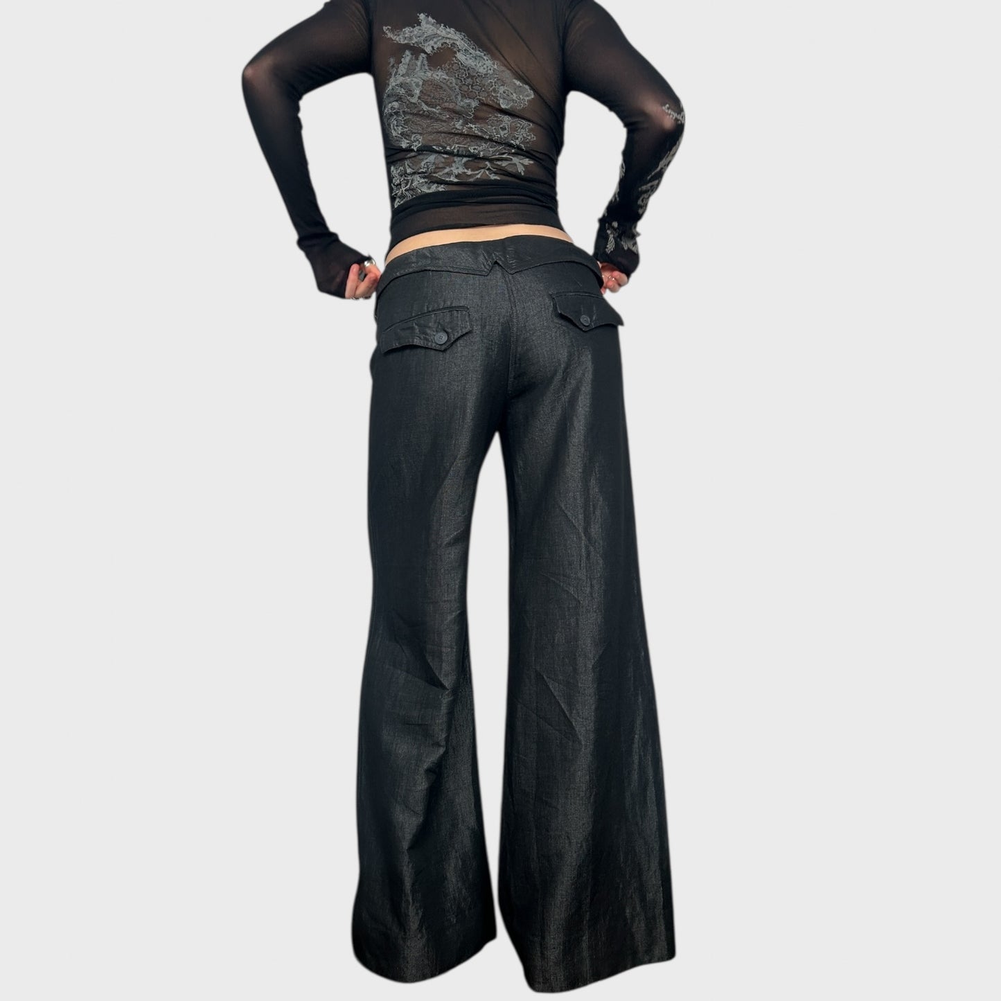 Cop Copine Iridescent Wide Leg Trousers - L