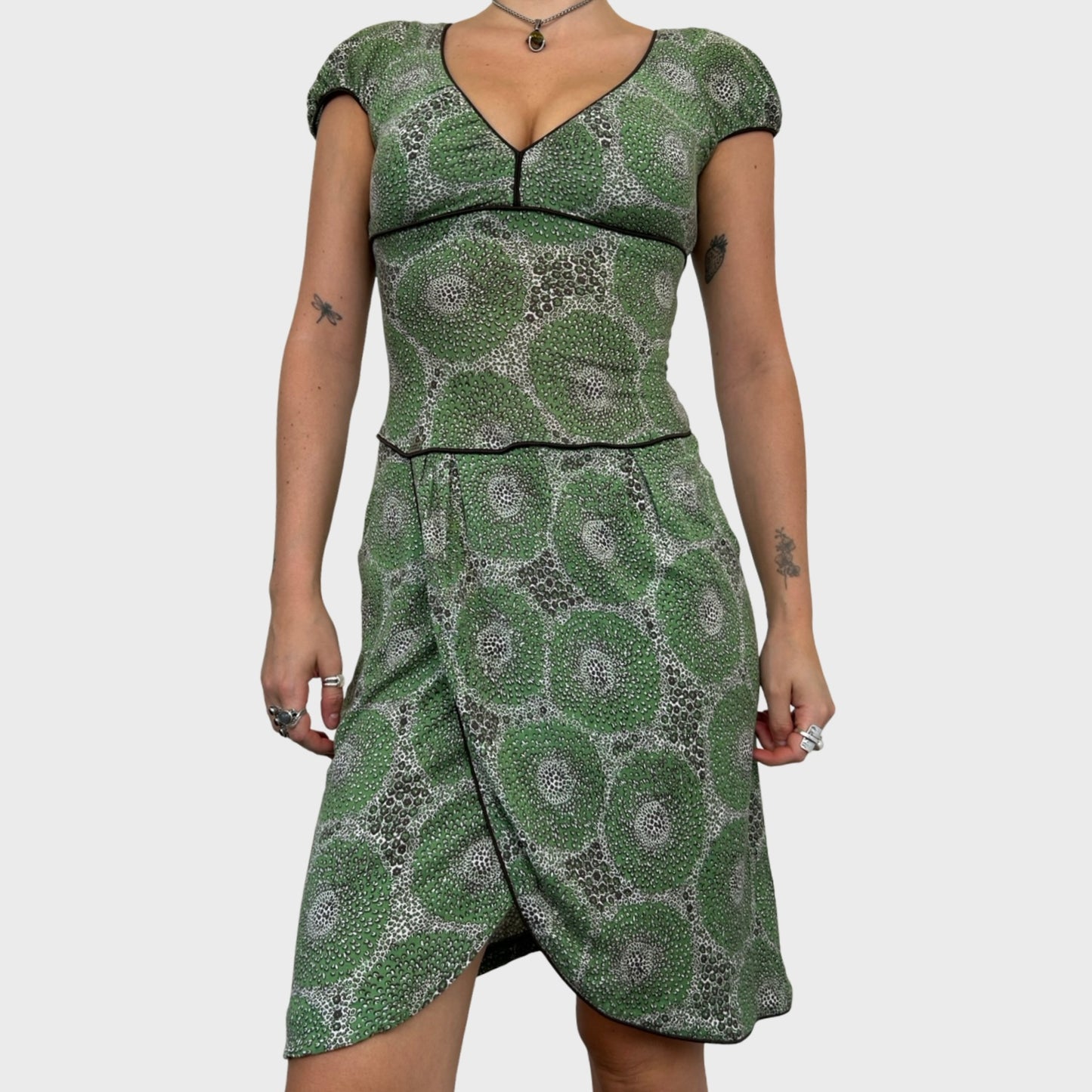 Miss Sixty Green Floral Mini Dress - XS