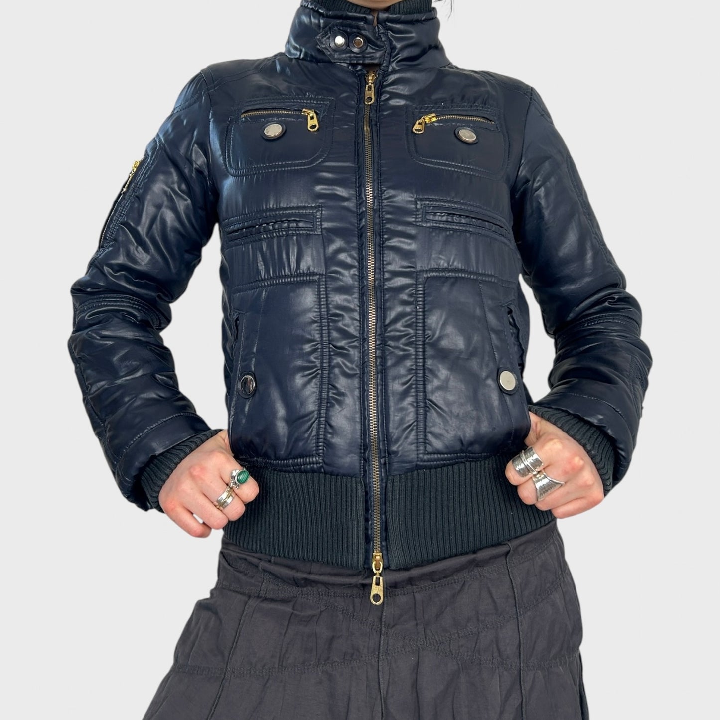 Vintage Navy Bomber Jacket - S