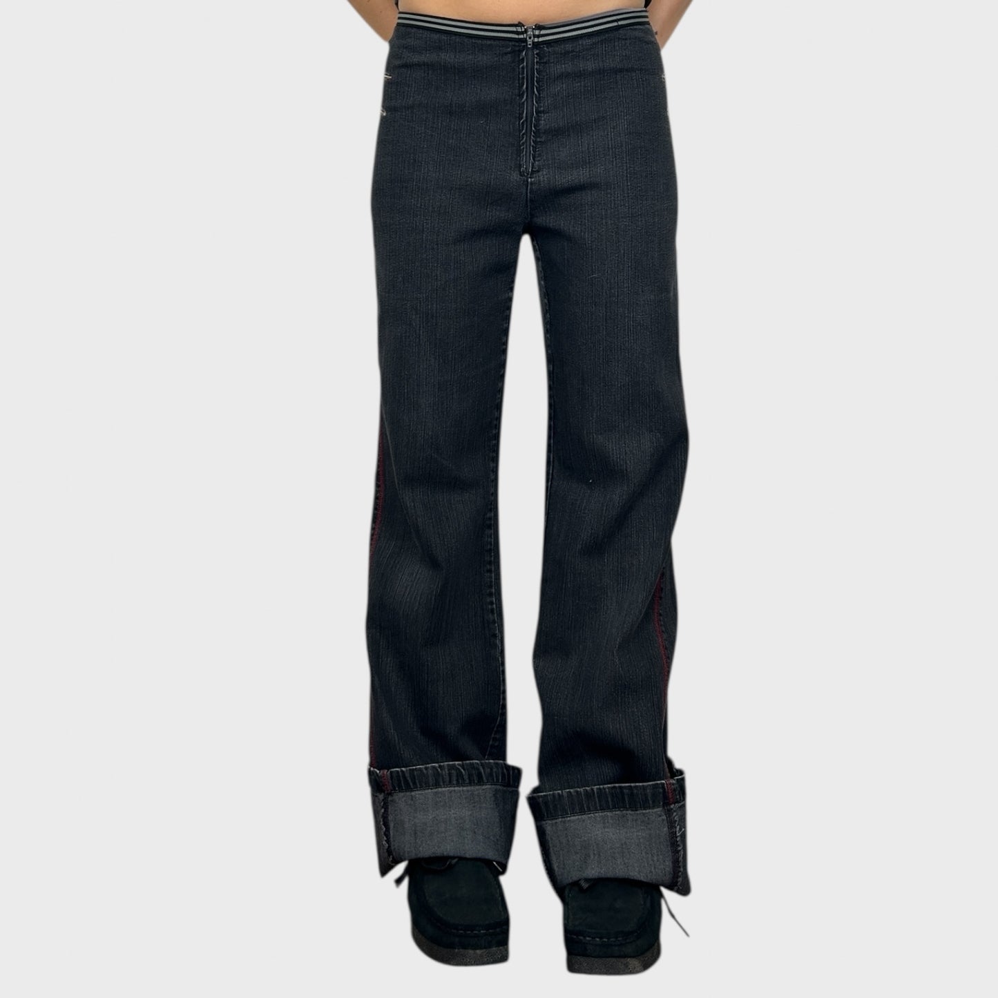 Cop Copine Grey Wide Leg Jeans - L