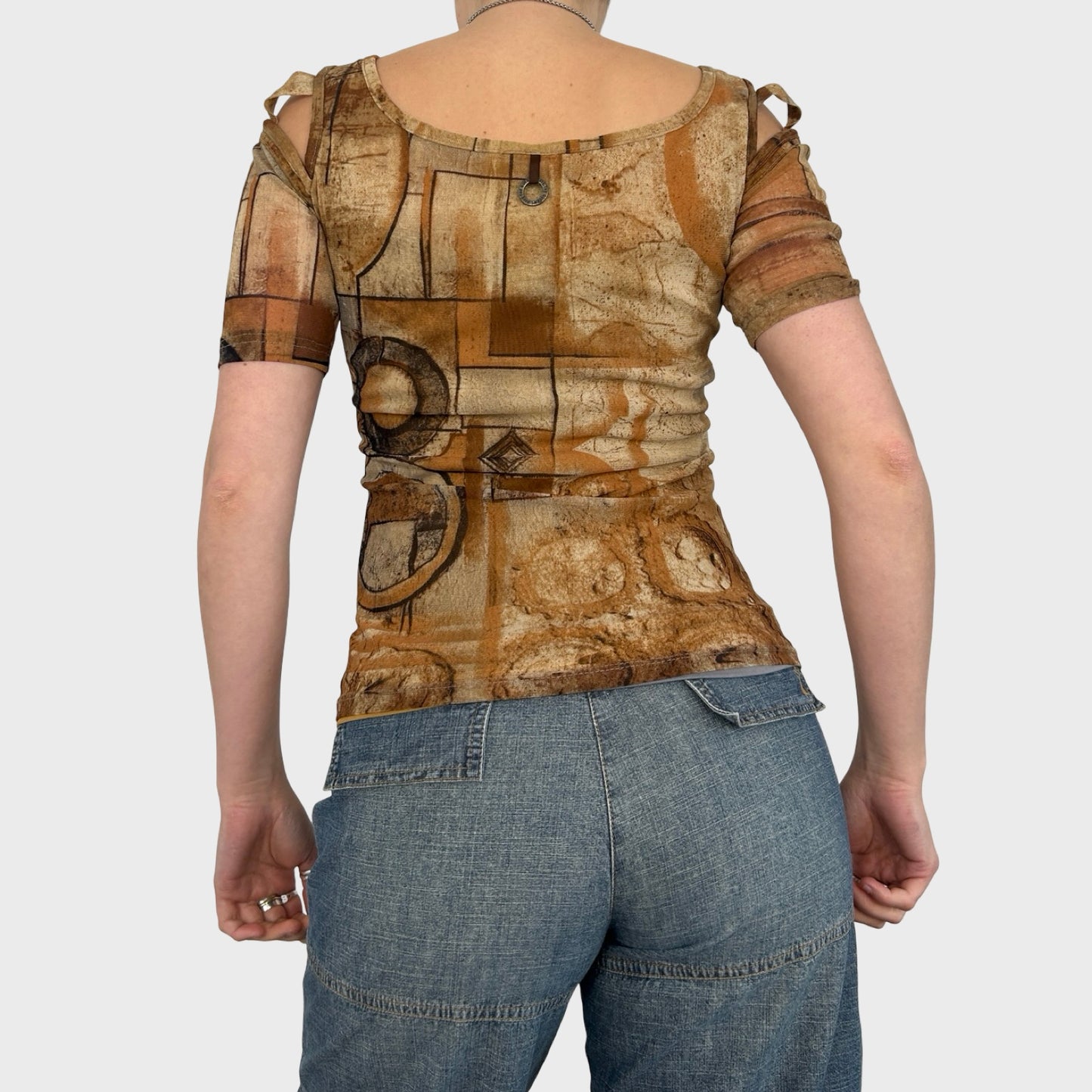 Save The Queen Graphic Mesh Top - S