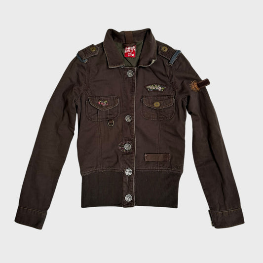 Vintage Brown Miss Sixty Utility Bomber Jacket