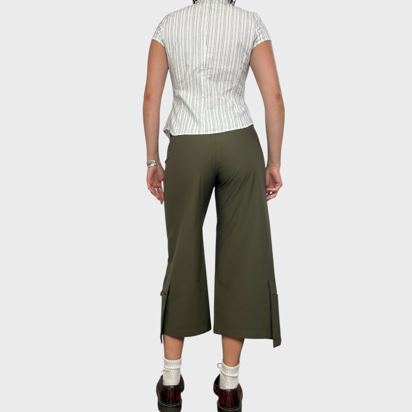 Cop Copine Khaki Stretchy Capris - S