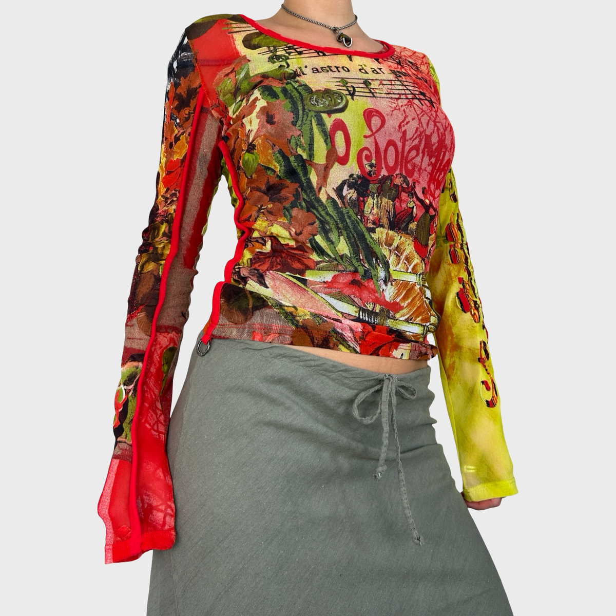 Save The Queen Graphic Mesh Long Sleeve - M/L