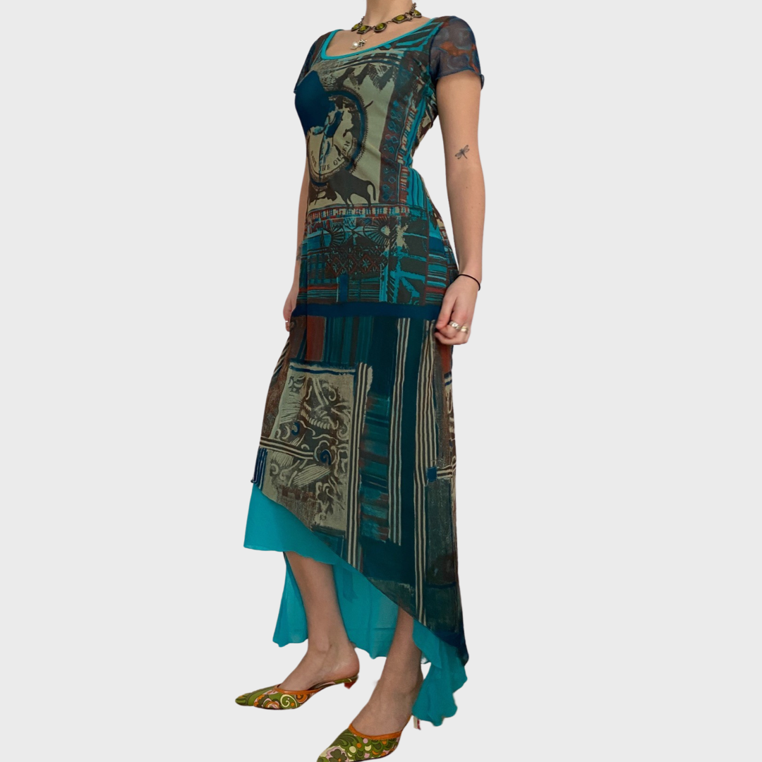 Save the Queen mesh maxi dress