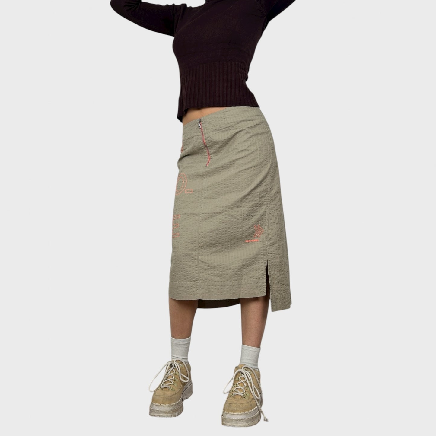 Cop Copine Graphic Midi Skirt - M