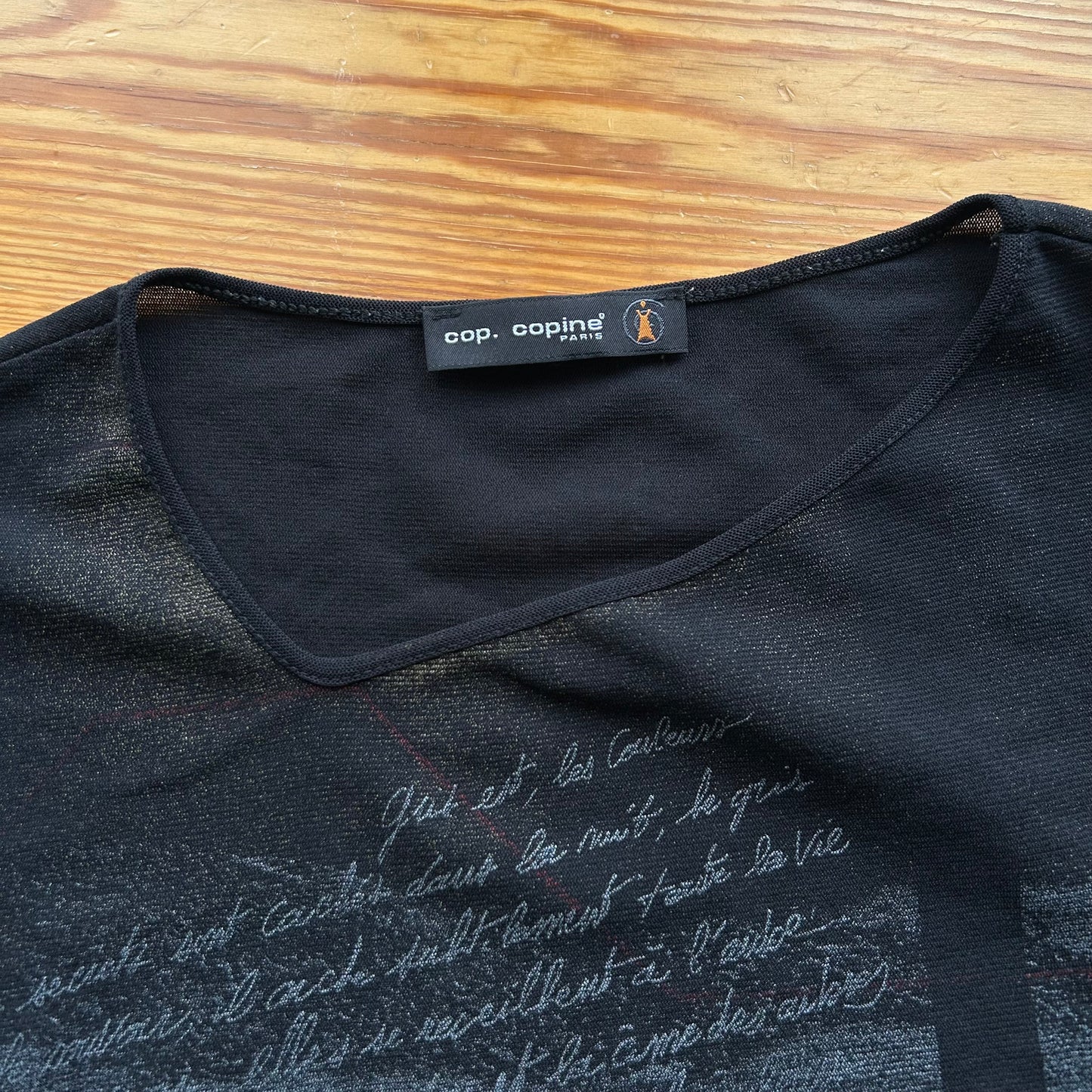 Cop Copine Graphic Logo Mesh Top - S