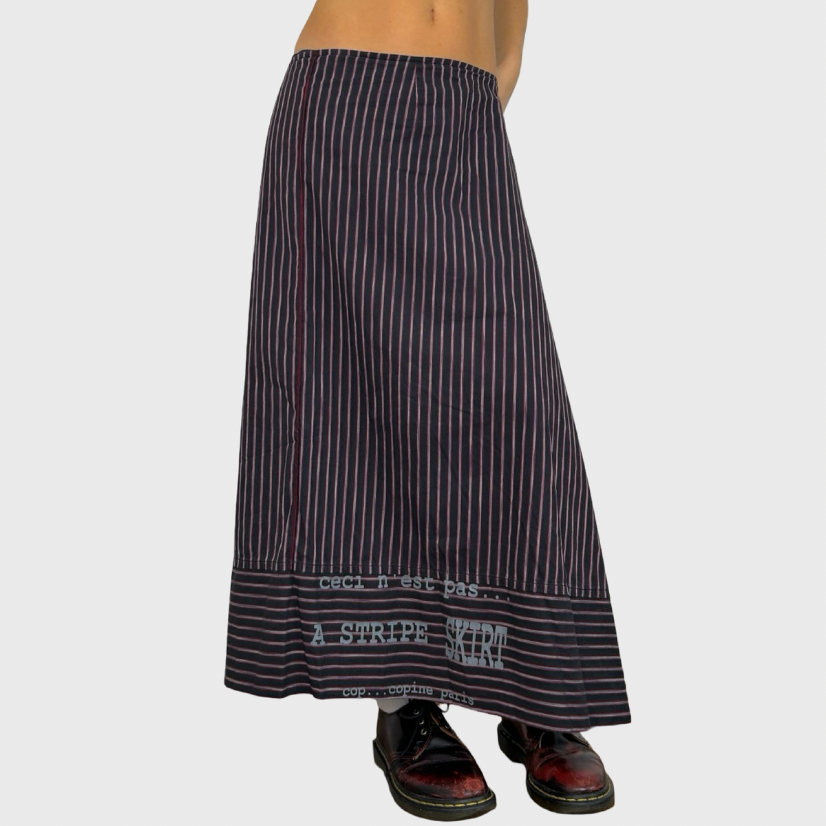 Cop Copine Graphic Striped Maxi Skirt - L