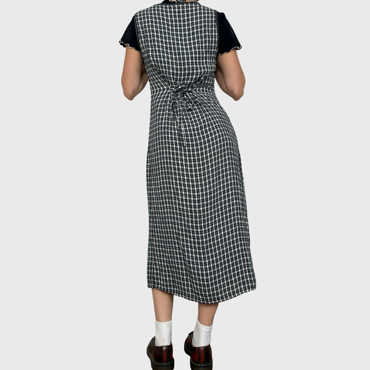 Cop Copine Double Layer Checkered Maxi Dress - M