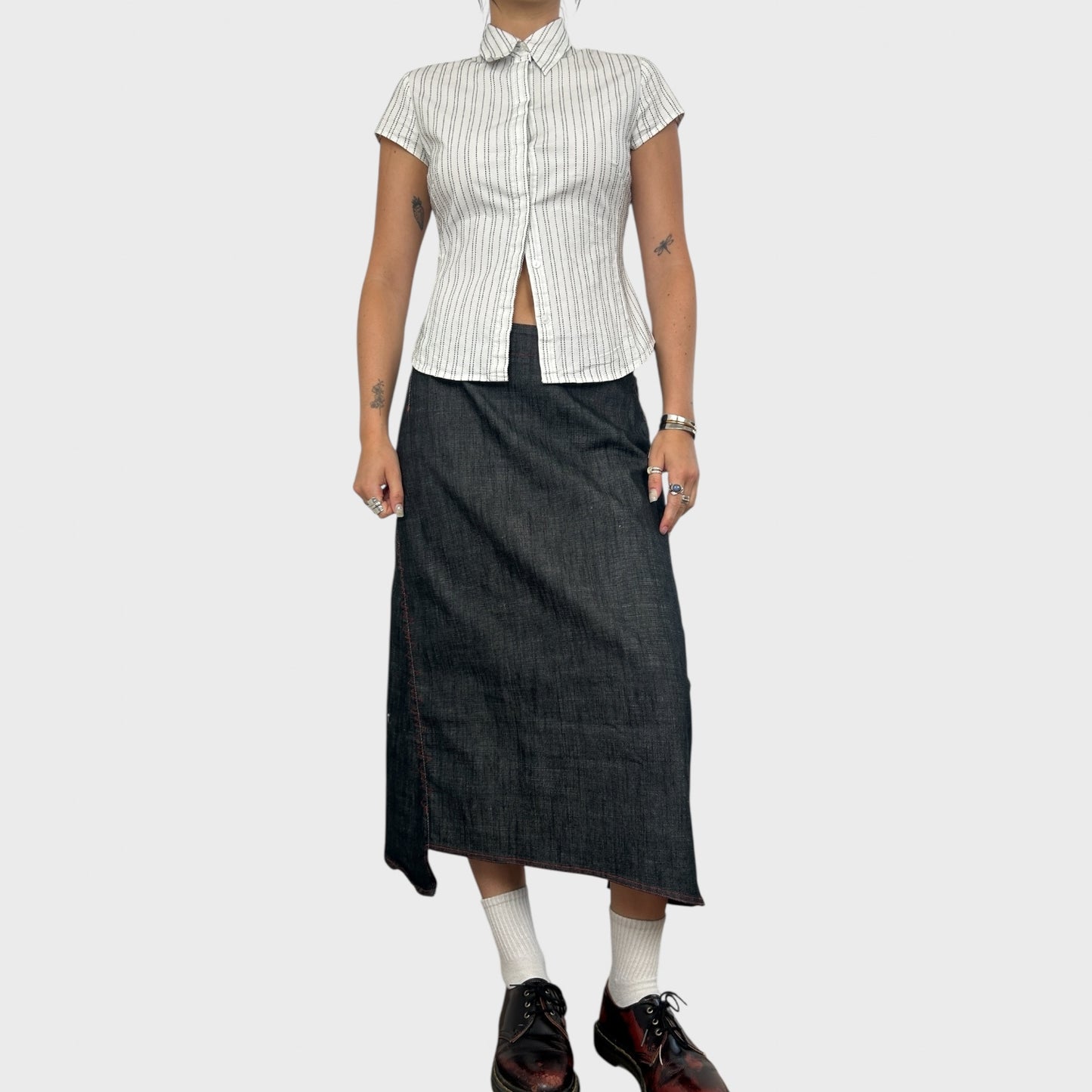 Cop Copine Denim Midi Skirt - M