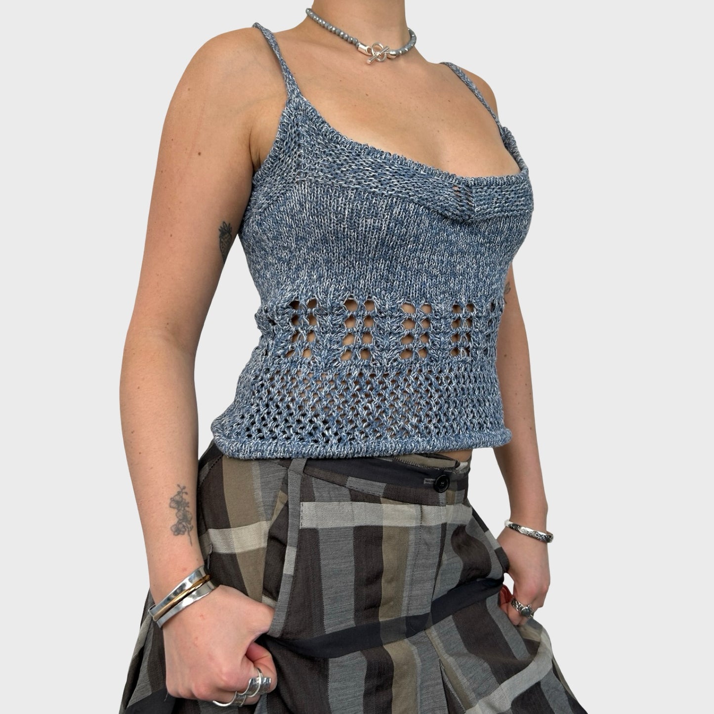 Cop Copine Blue Crochet Cami Top - S