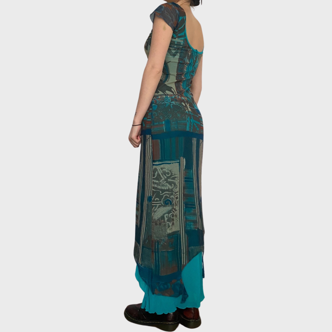 Save the Queen mesh maxi dress