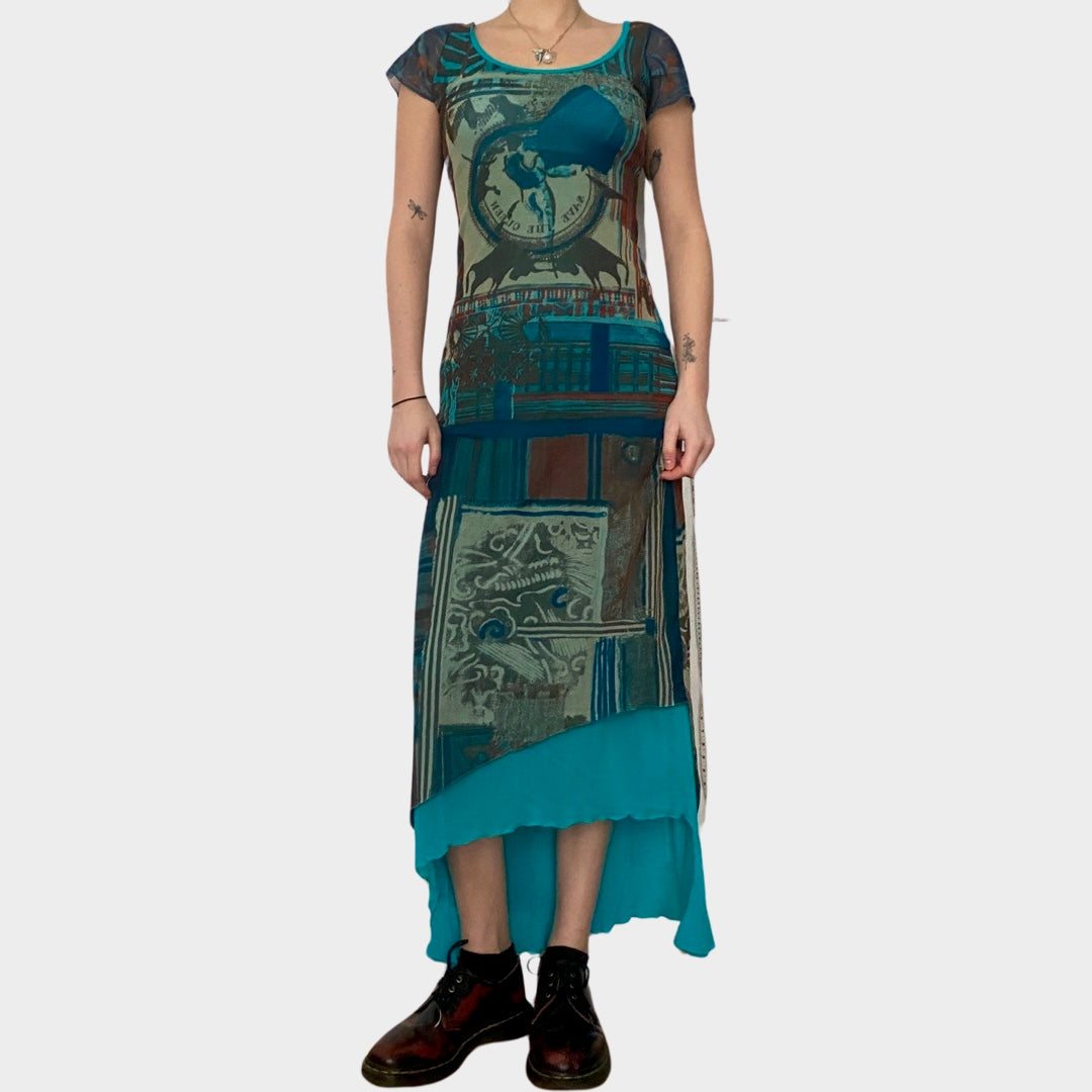 Save the Queen mesh maxi dress