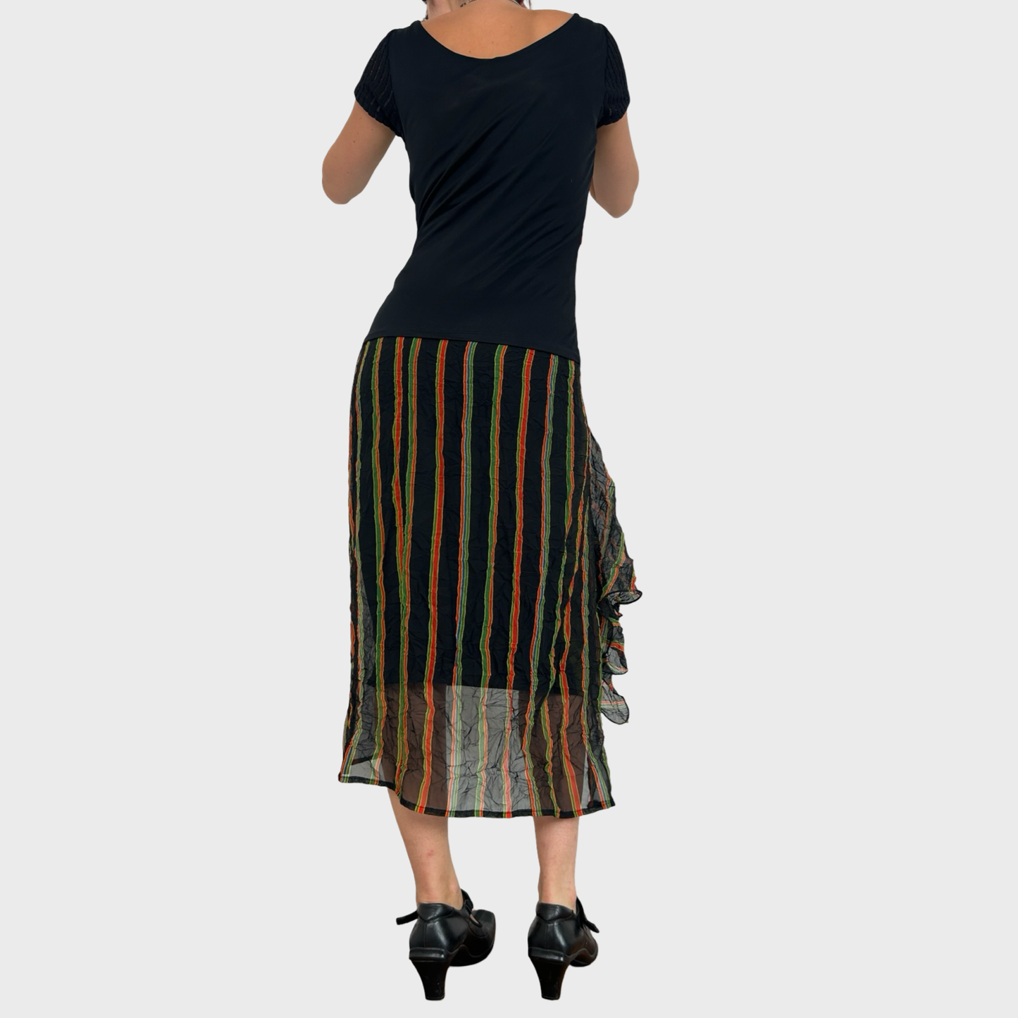 Save The Queen Graphic Mesh Midi Dress - S/M