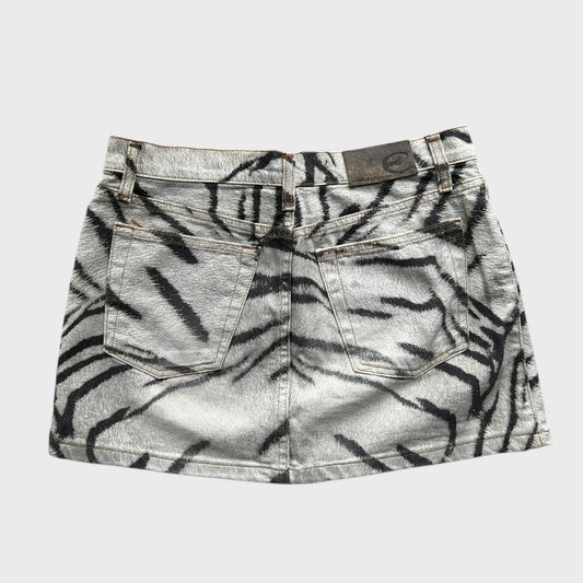 Roberto Cavalli Zebra Print Mini Skirt - S