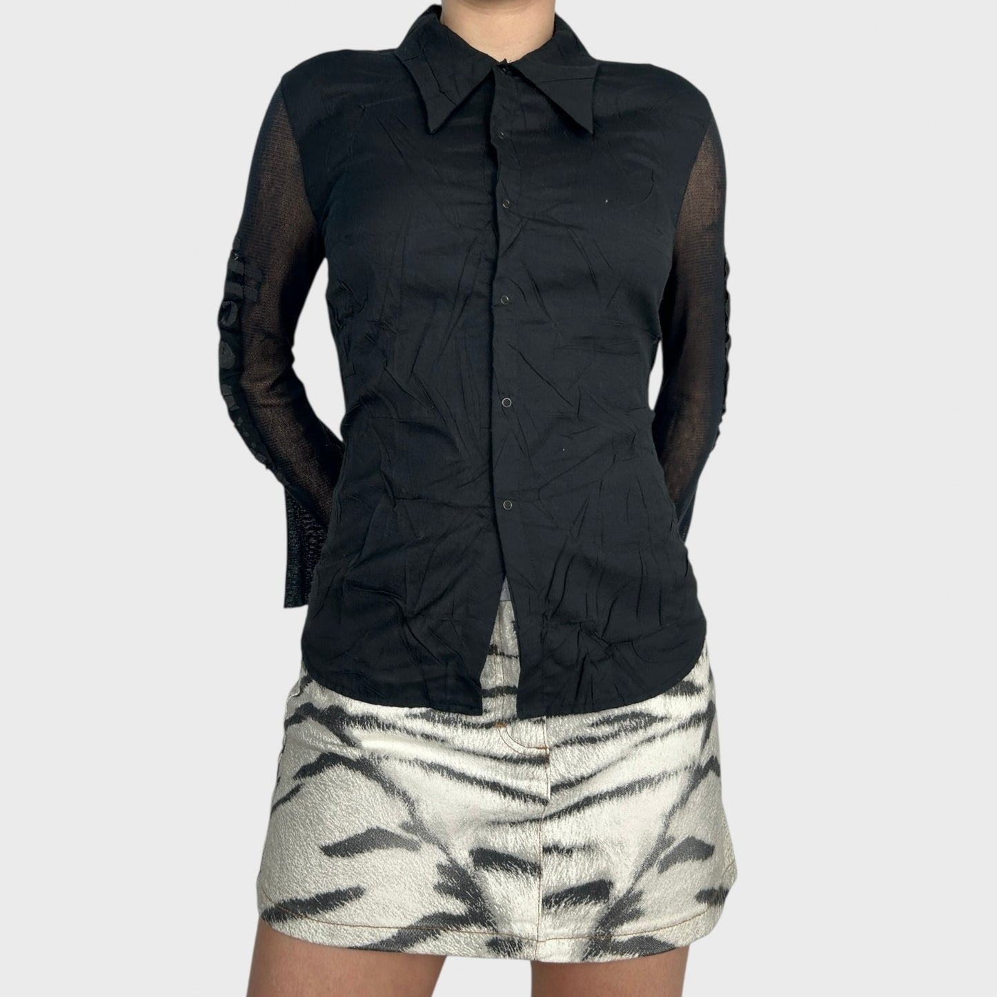 Cop Copine Black Button Blouse - S