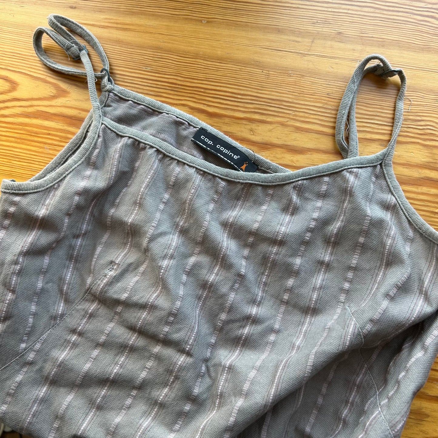 Cop Copine Grey Striped Maxi Dress - M