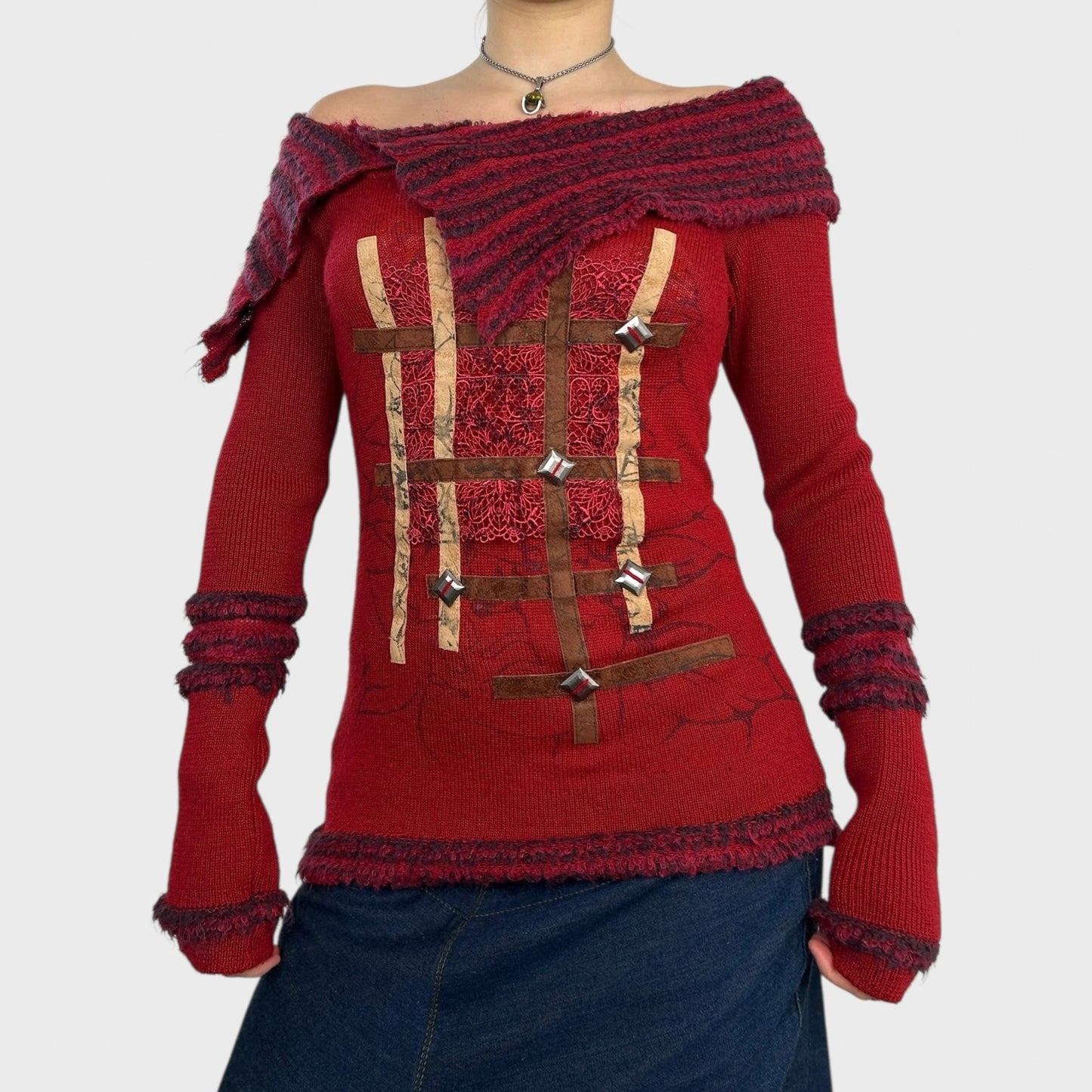 Save the Queen Red Knit Jumper - S/M