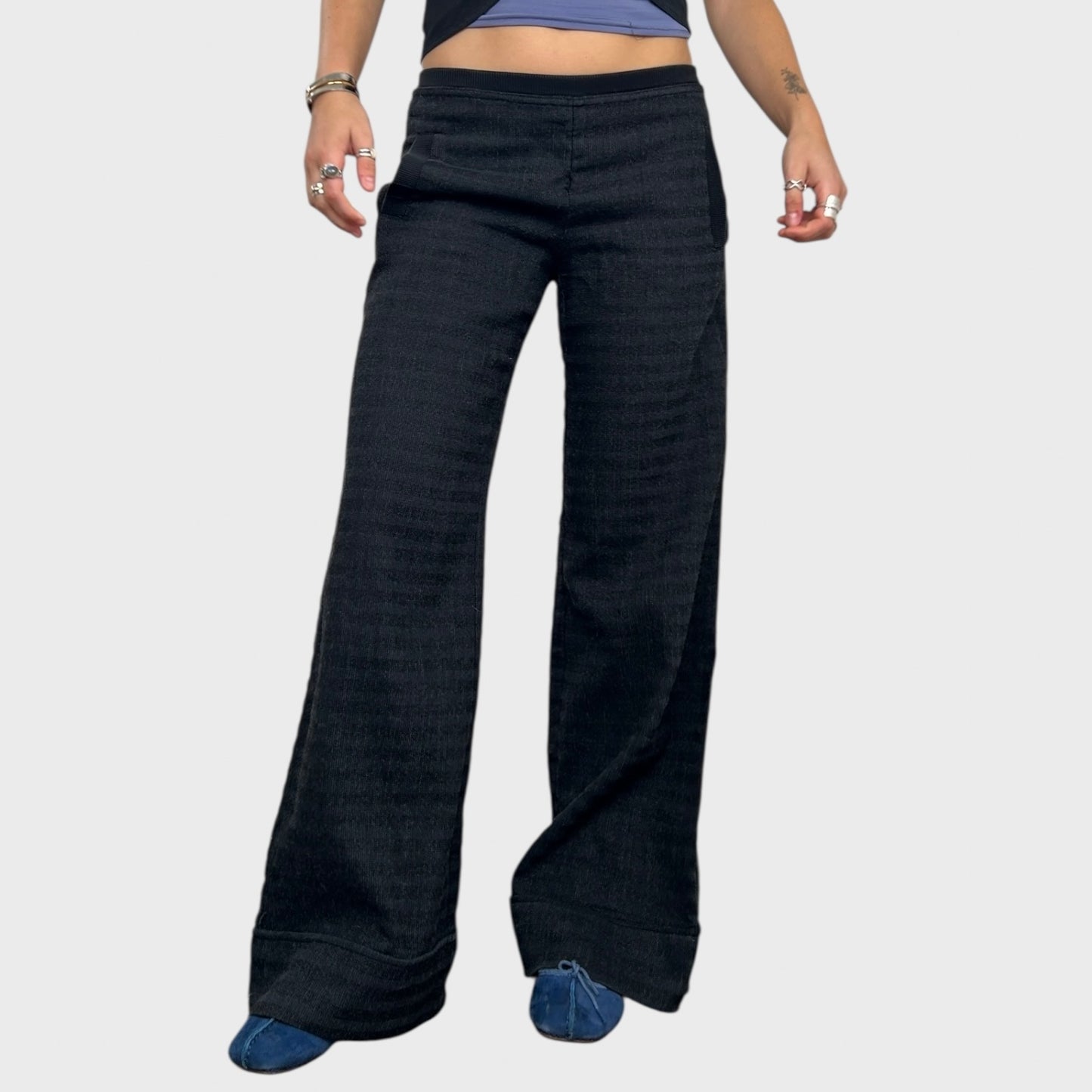 Cop Copine Thick Check Wide Leg Trousers - S/M