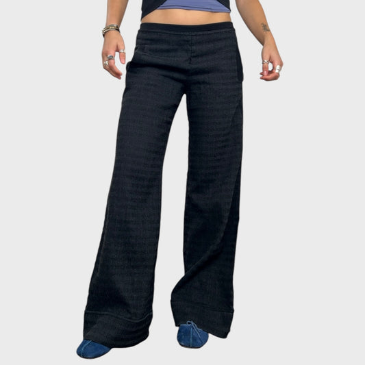 Cop Copine Thick Check Wide Leg Trousers - S/M