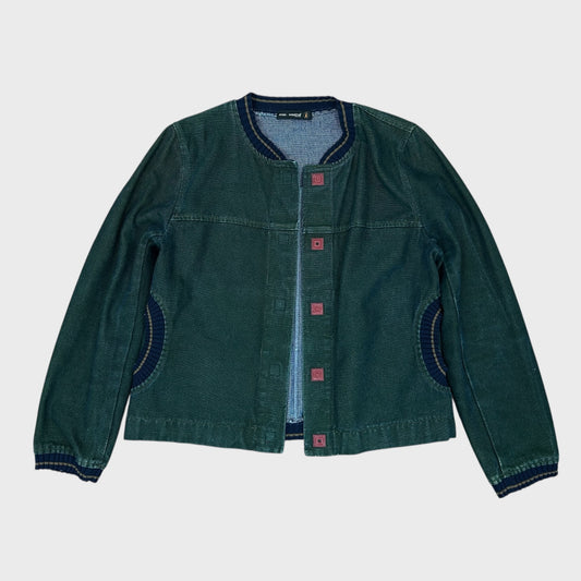 Cop Copine Faded Denim Bomber Jacket - M