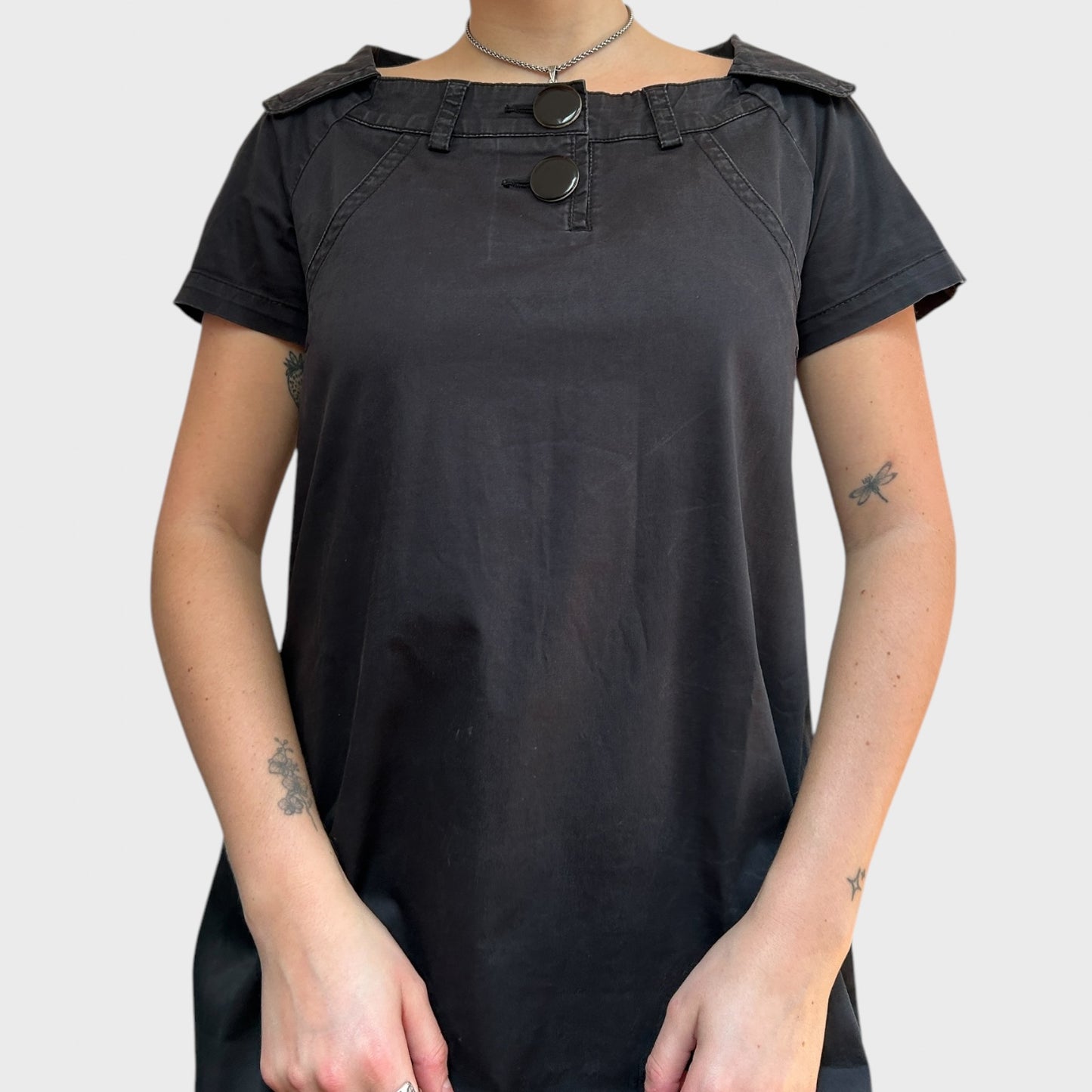 Cop Copine Button Collared Mini Dress