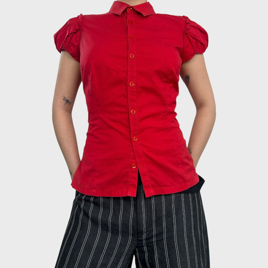 Miss Sixty Red Button Up Blouse - S