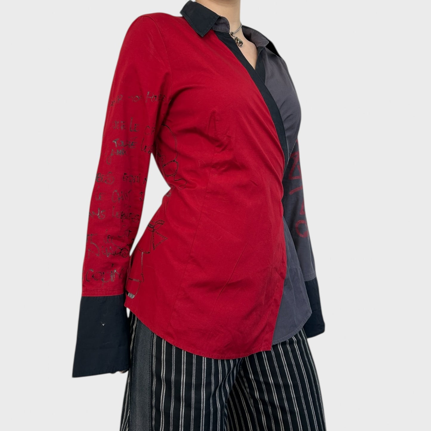 Cop Copine Red Wrap Tie Shirt - M/L