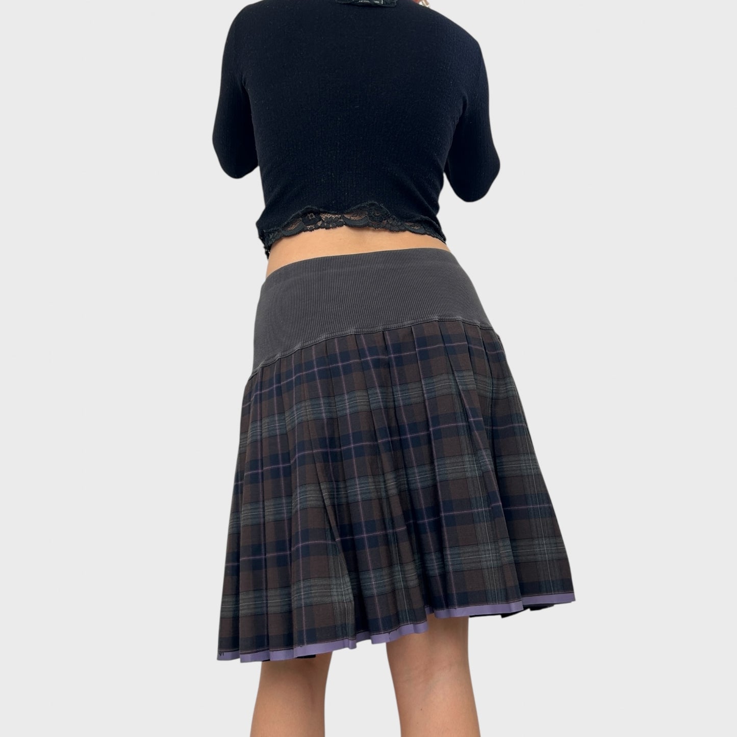 Cop Copine Checked Midi Skirt - S/M