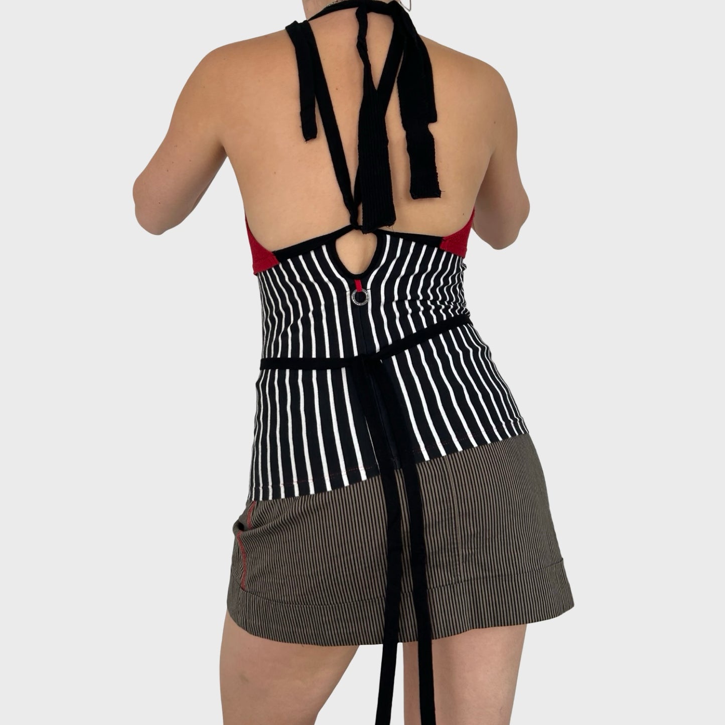 Save The Queen Multi Stripe Halter Neck Top - M