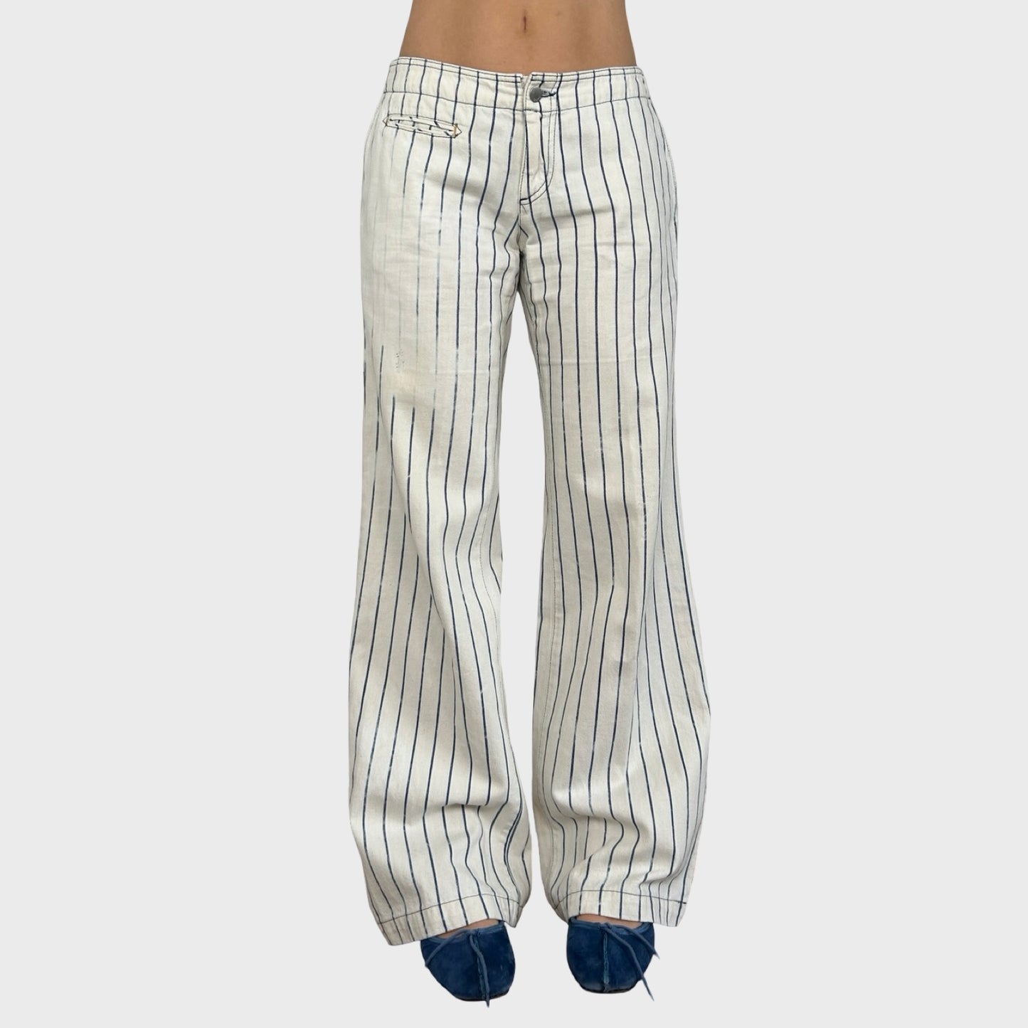 Miss Sixty Striped Wide Leg Trousers - M/L