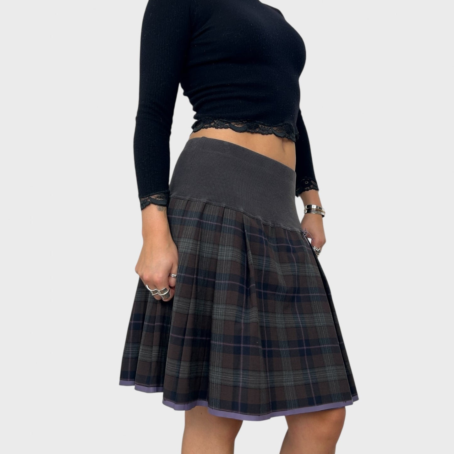 Cop Copine Checked Midi Skirt - S/M