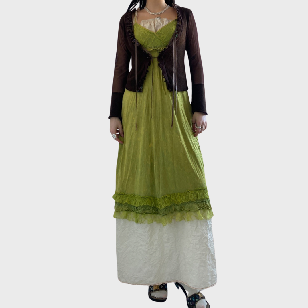 Green lacy strappy dress