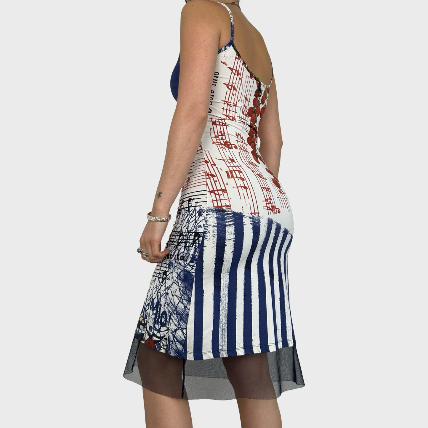 Save The Queen Graphic Fruit Midi Dress - S