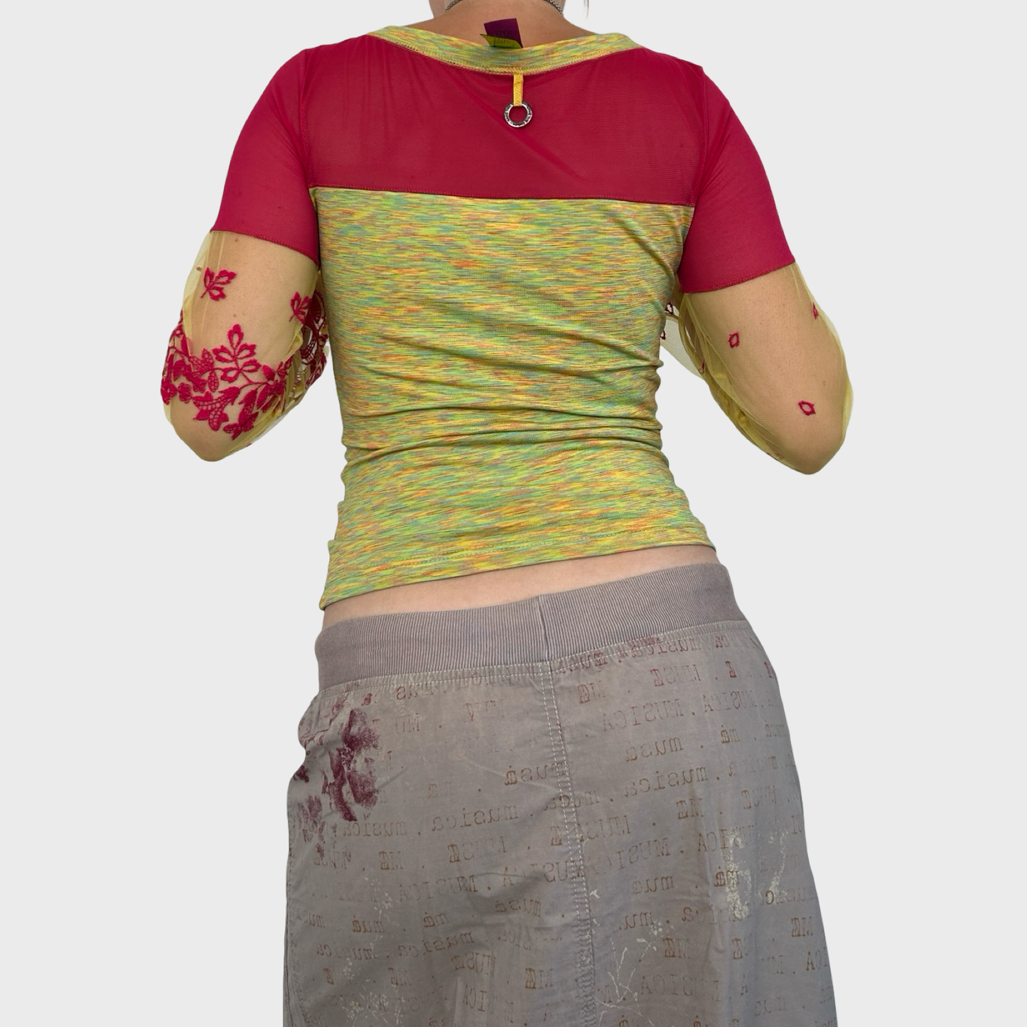 Save the Queen Graphic Mesh Long Sleeve - S