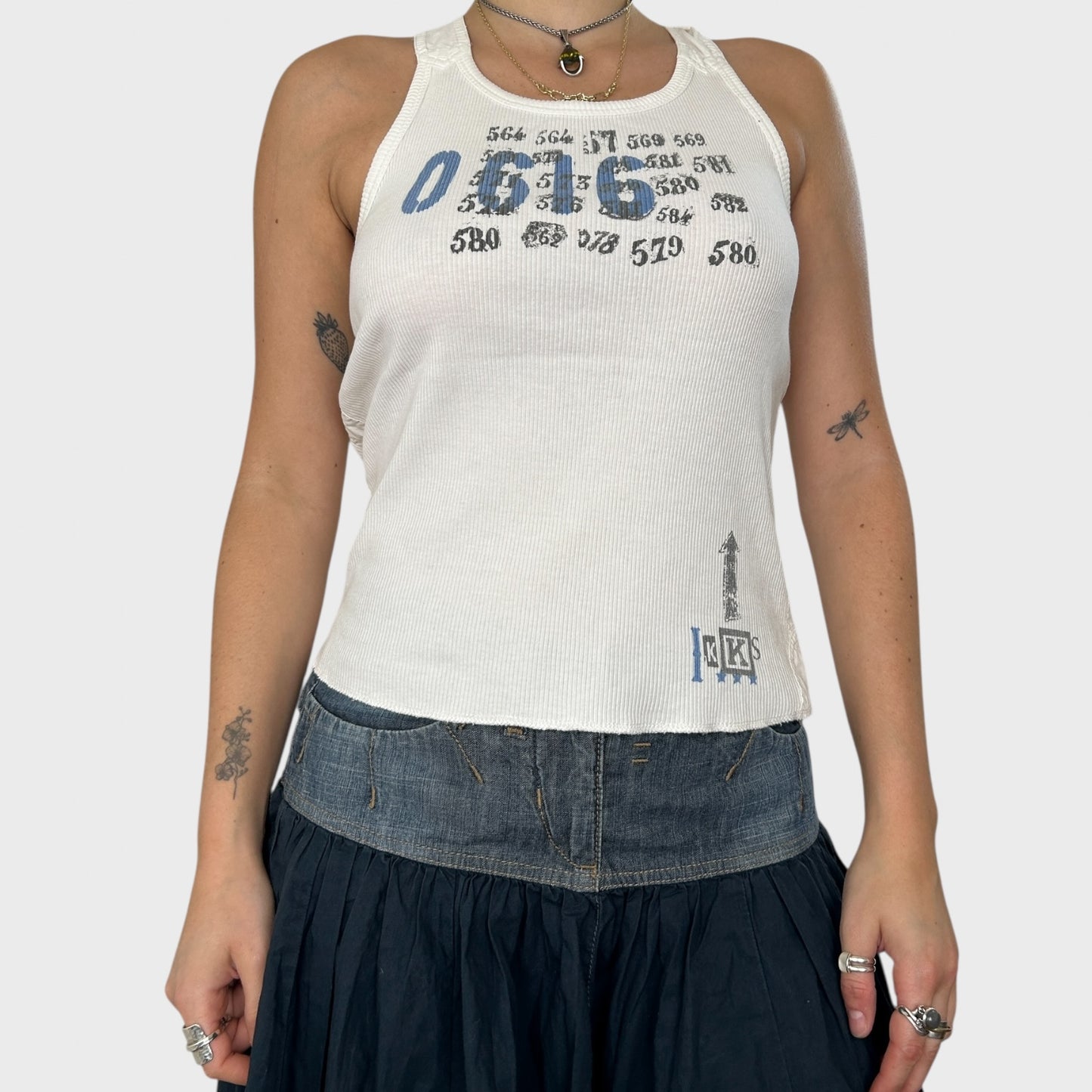 Vintage IKKS Graphic Ribbed Tank - Size M