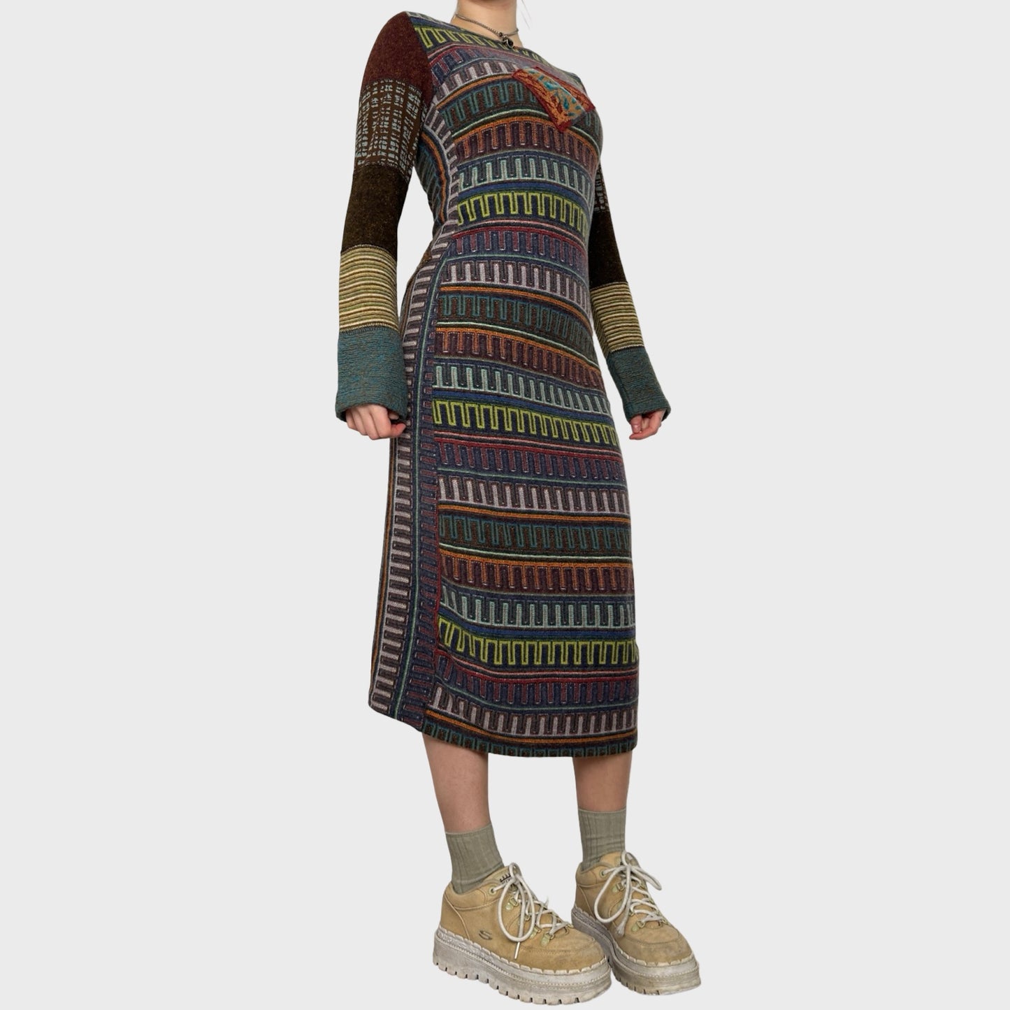 Save The Queen Graphic Knit Mini Dress - S