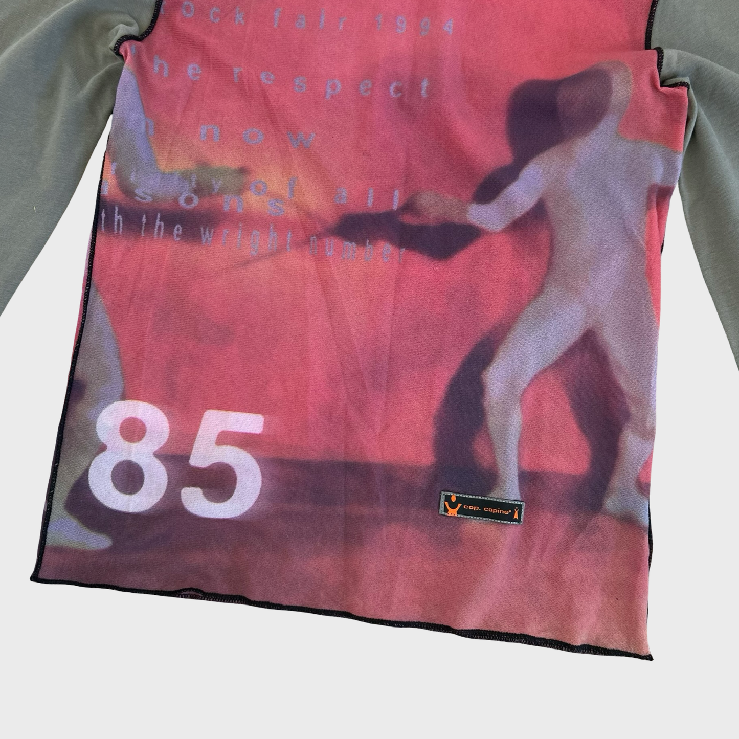Rare Cop Copine Fencing 85 Print Mesh Long Sleeve Top - L