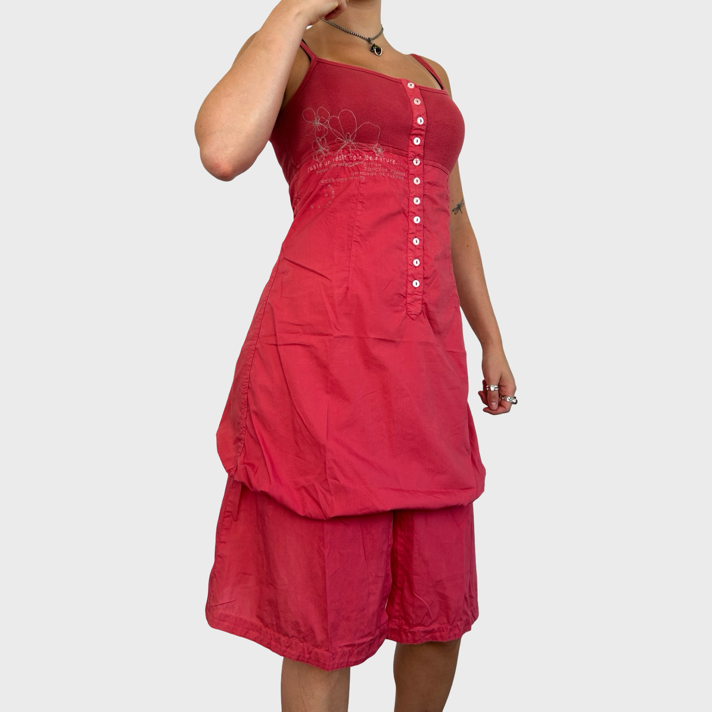 Cop Copine Pink Button Summer Dress - S/M