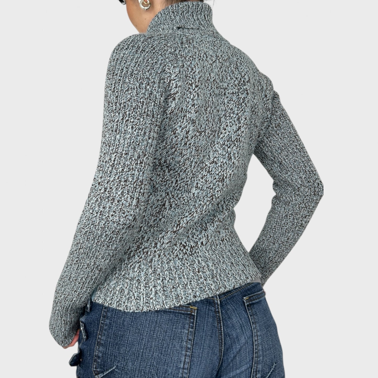 Vintage Teddy Roll Neck Knit Jumper - S
