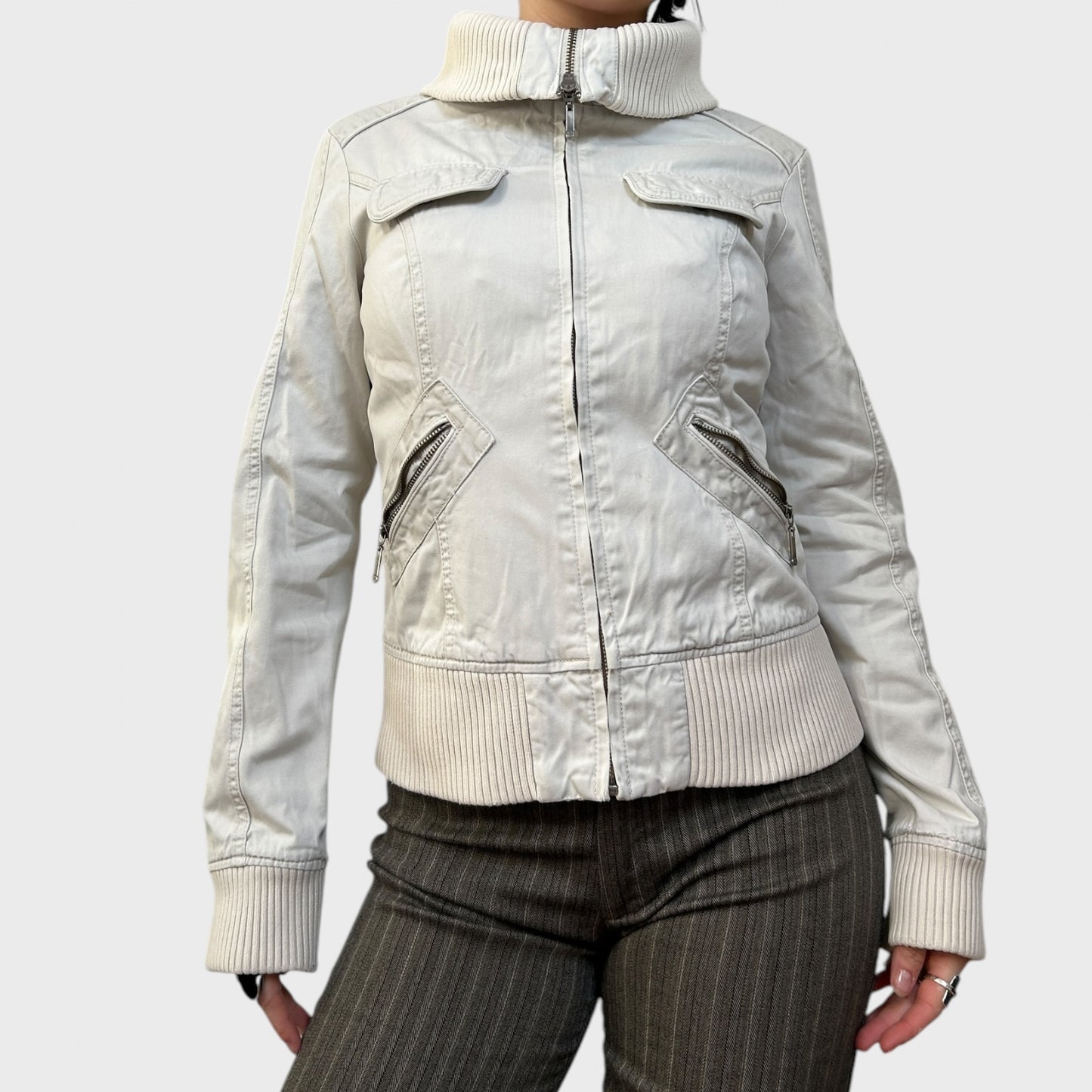 White Zip-Up Jacket