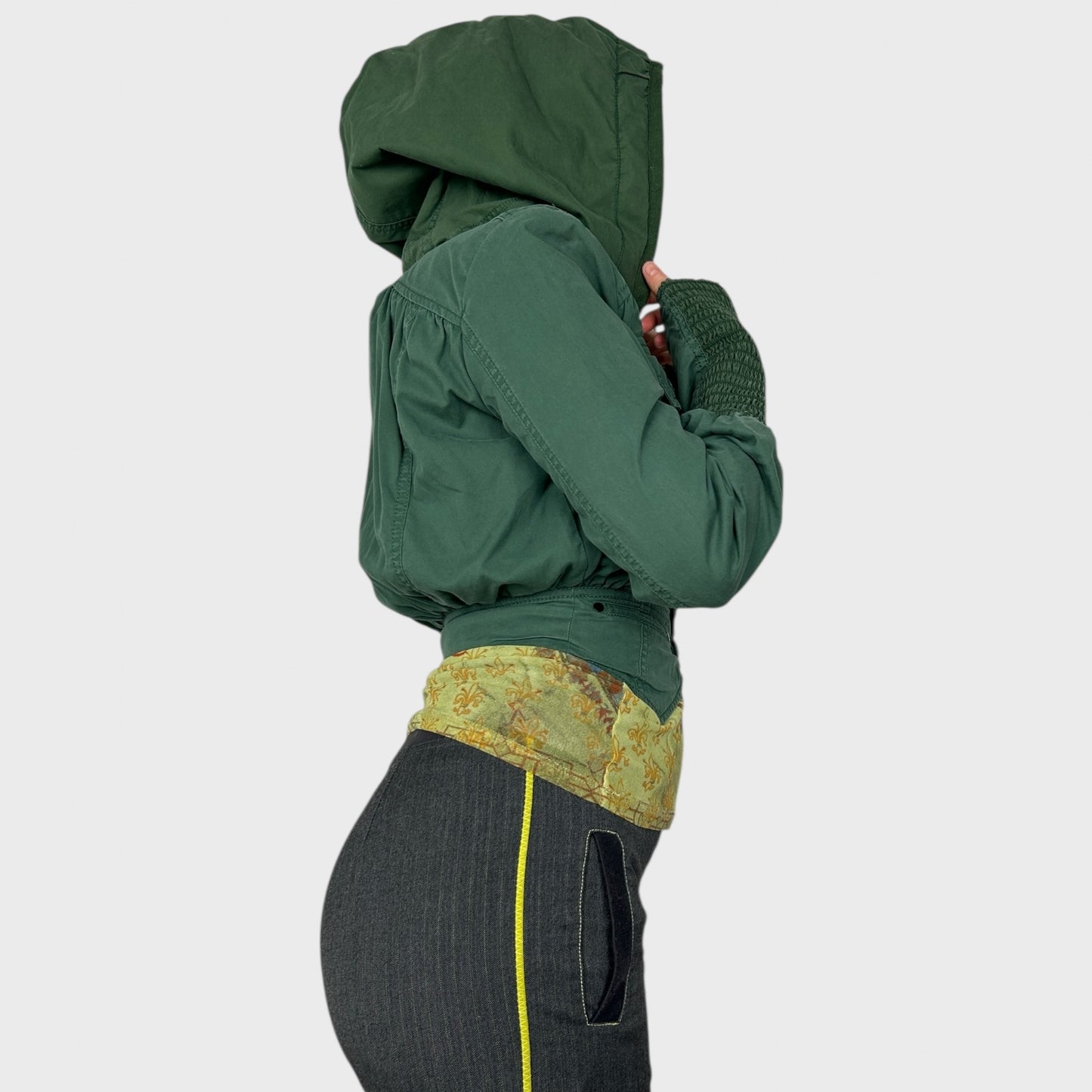 Diesel Khaki Button Hood Jacket - XS