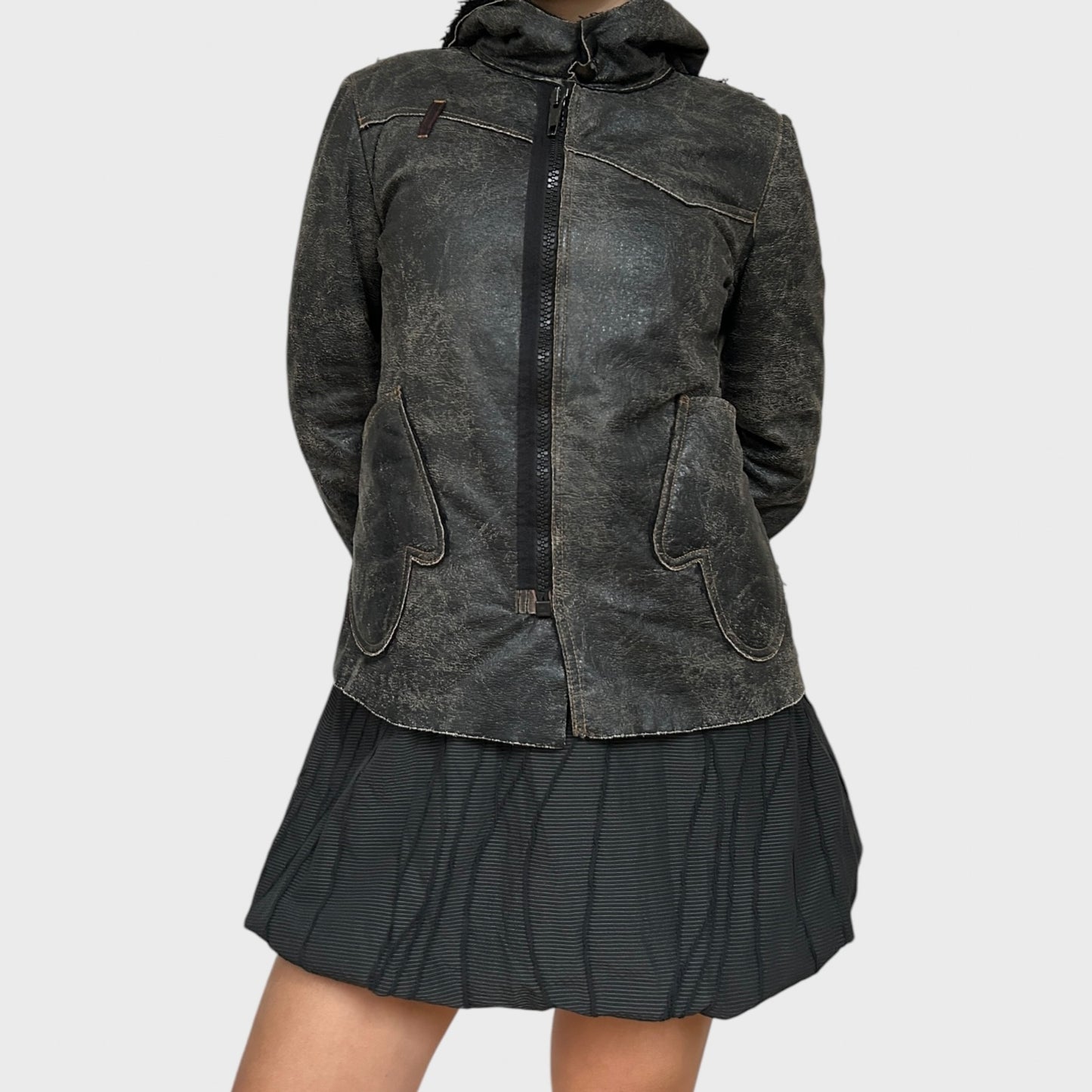 Vintage Cop Copine Leather Look Jacket