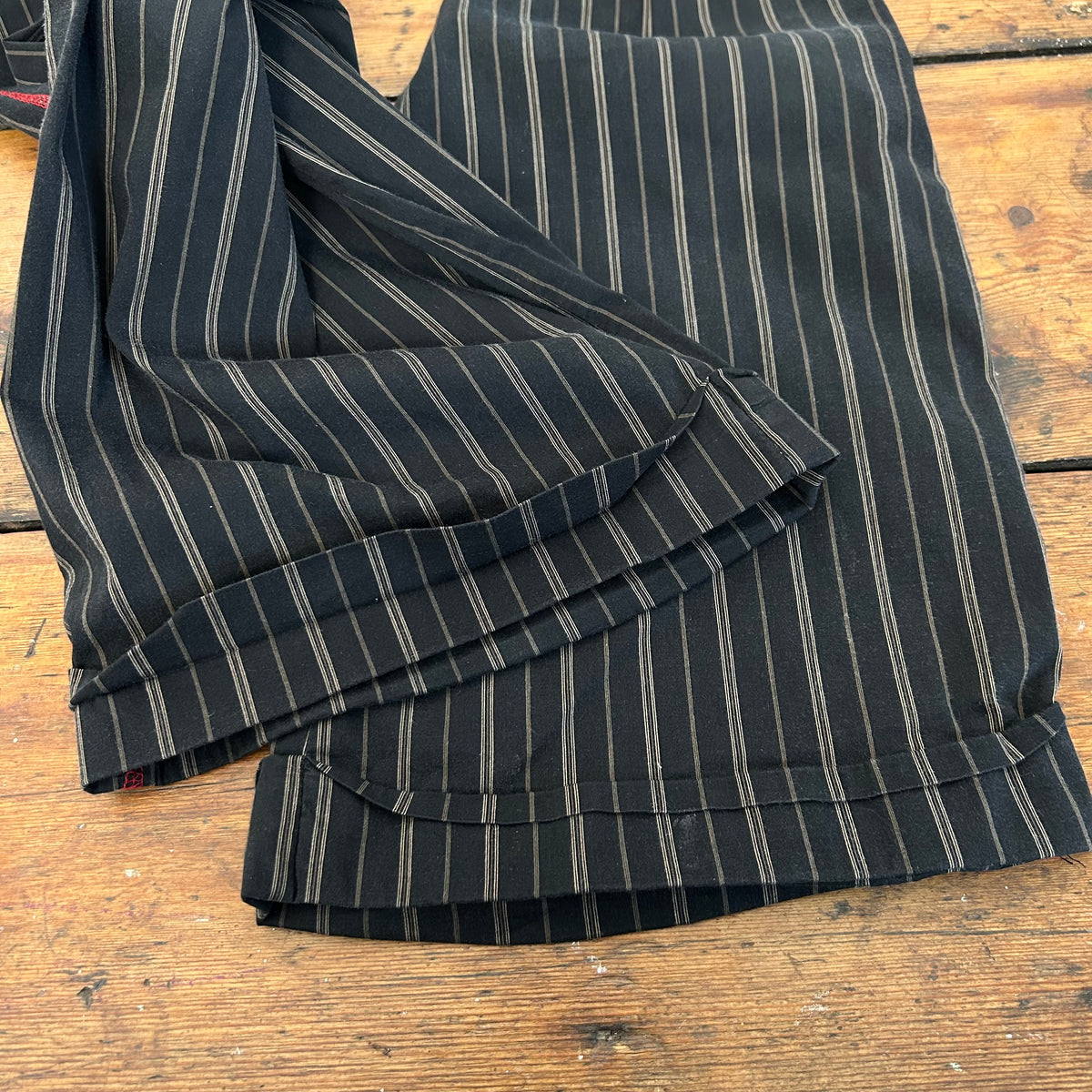 Cop Copine Black Pinstripe Stretch Trousers - M