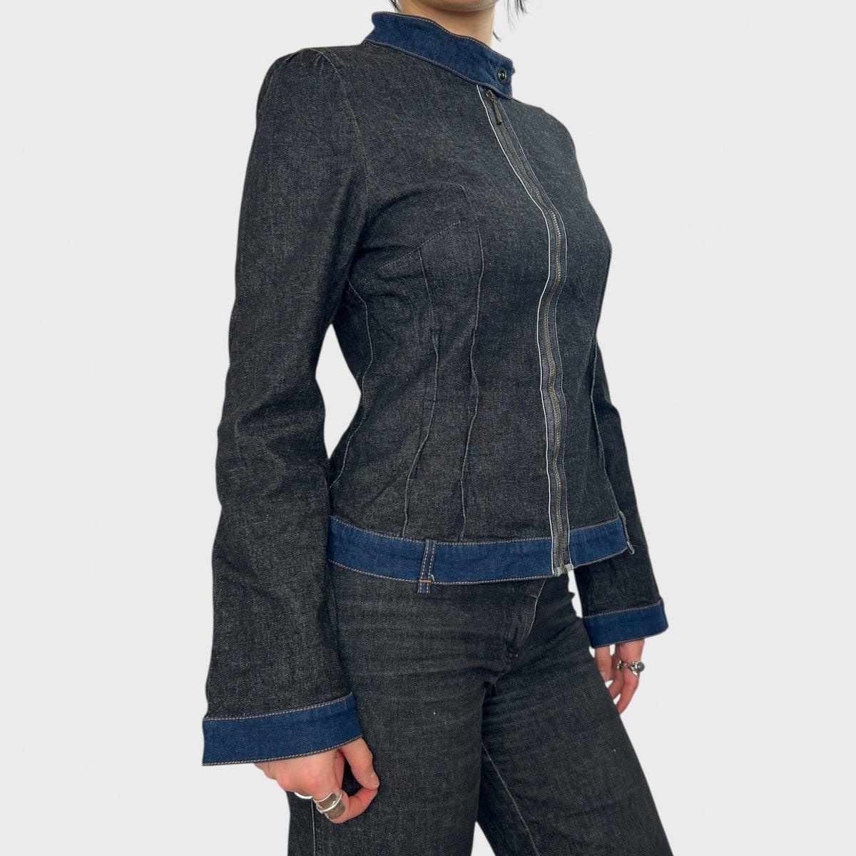 Cop Copine Two-Tone Denim Jacket - M