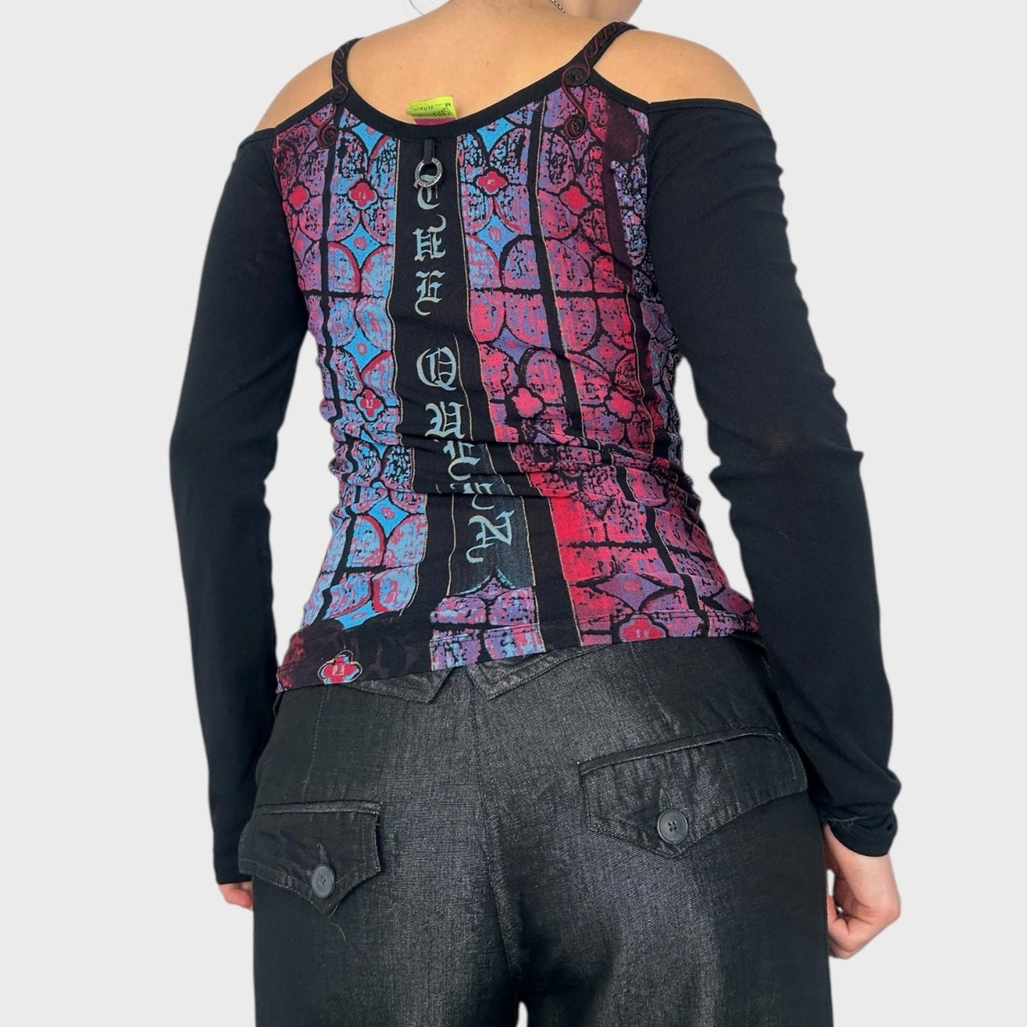 Save The Queen Graphic Mesh Long Sleeve - M