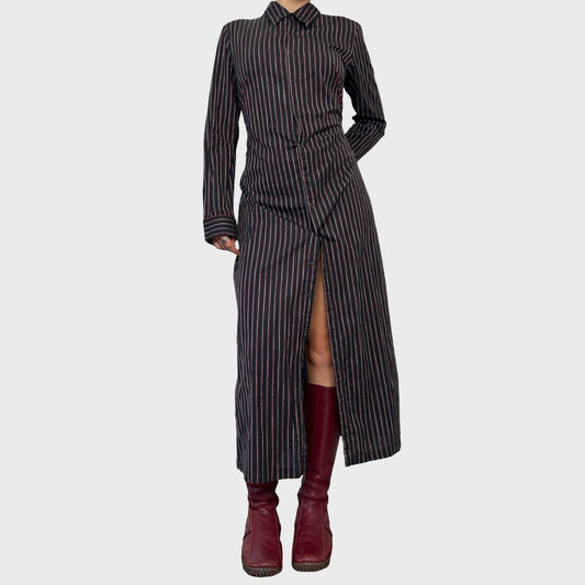 Cop Copine Striped Button Up Maxi Dress - M