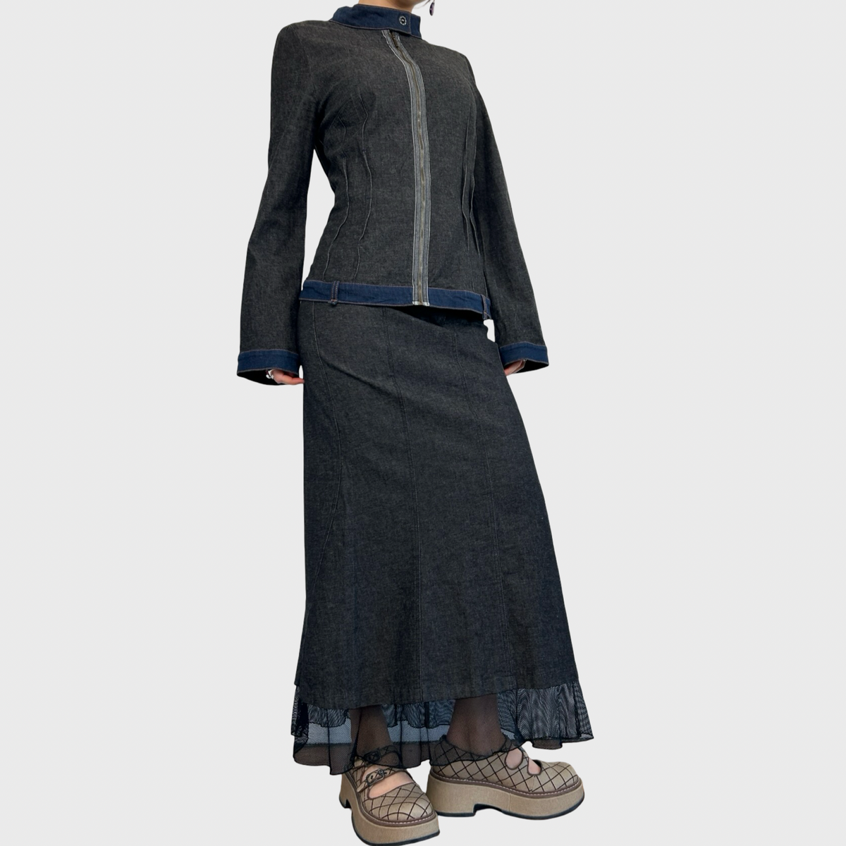 Cop Copine Two-Tone Denim Jacket - M