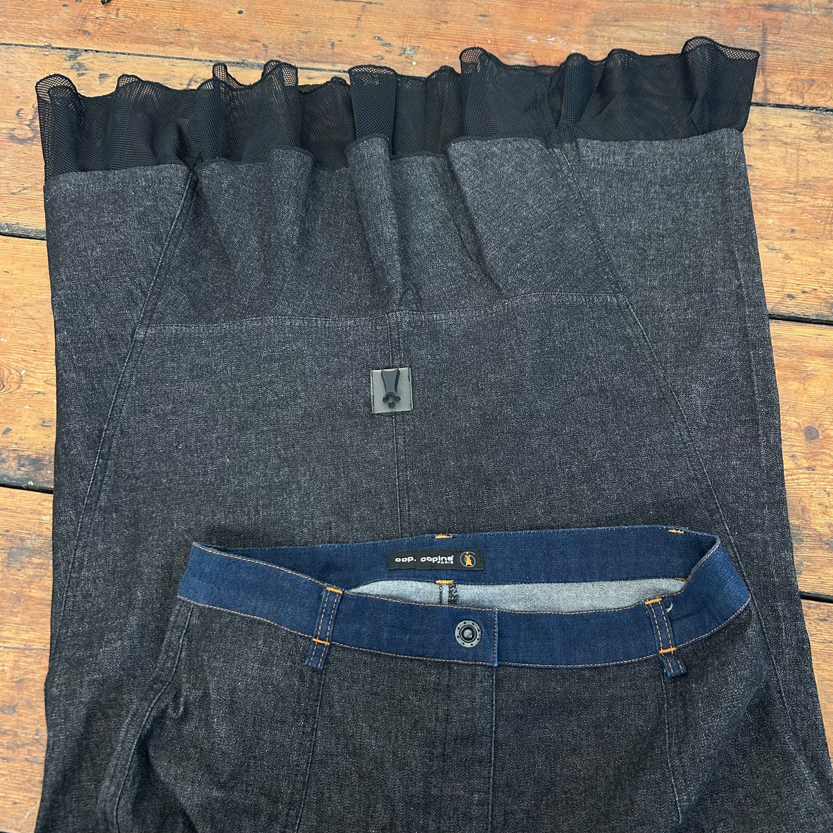 Cop Copine Two-Tone Denim Maxi Skirt - S