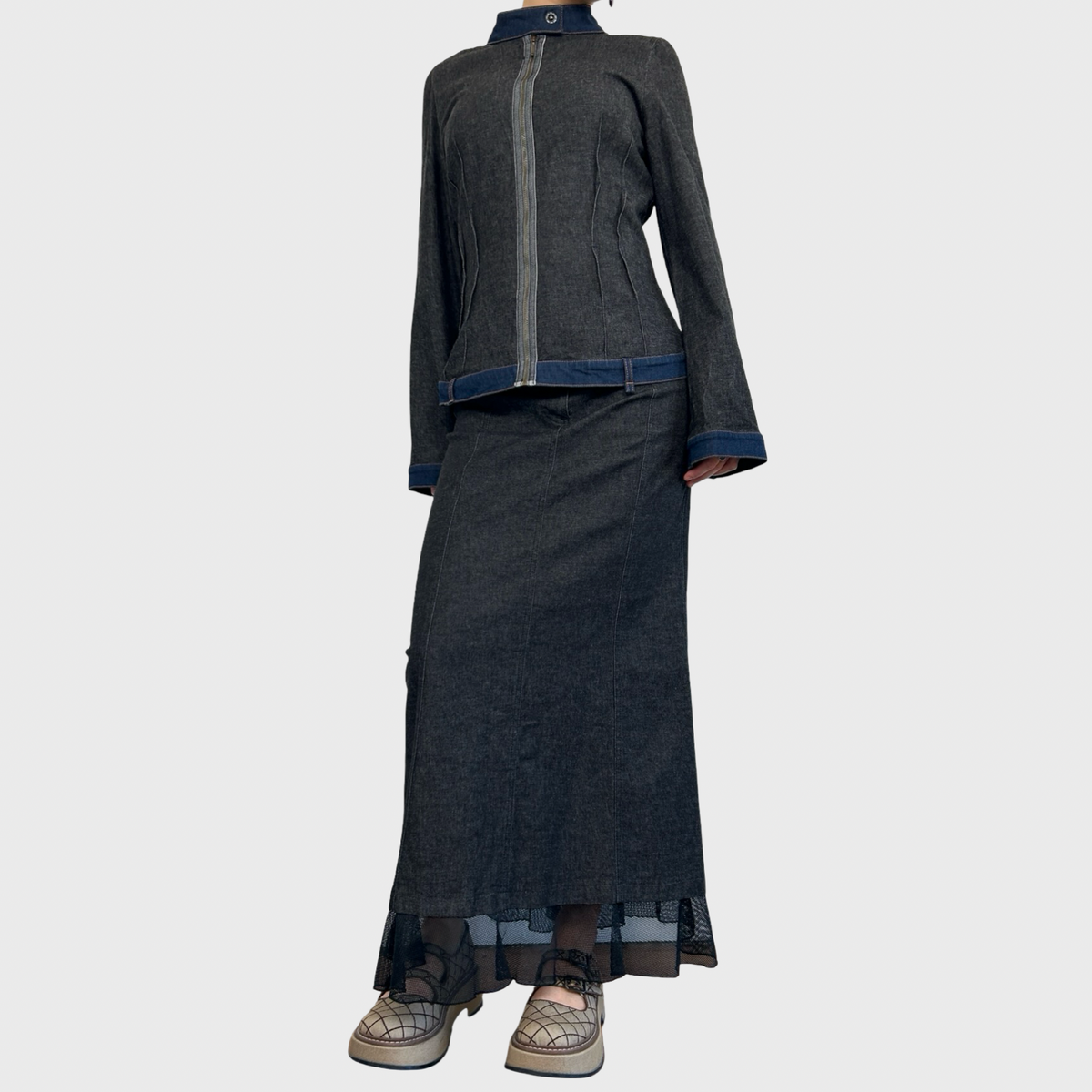 Cop Copine Two-Tone Denim Jacket - M